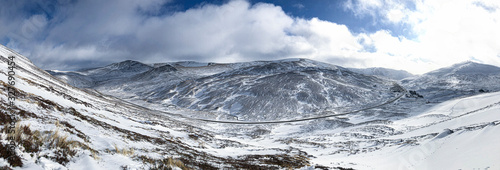 Scottish snowy mountain landscape. Cairngorms National Park, Scotland.. © Brais Seara