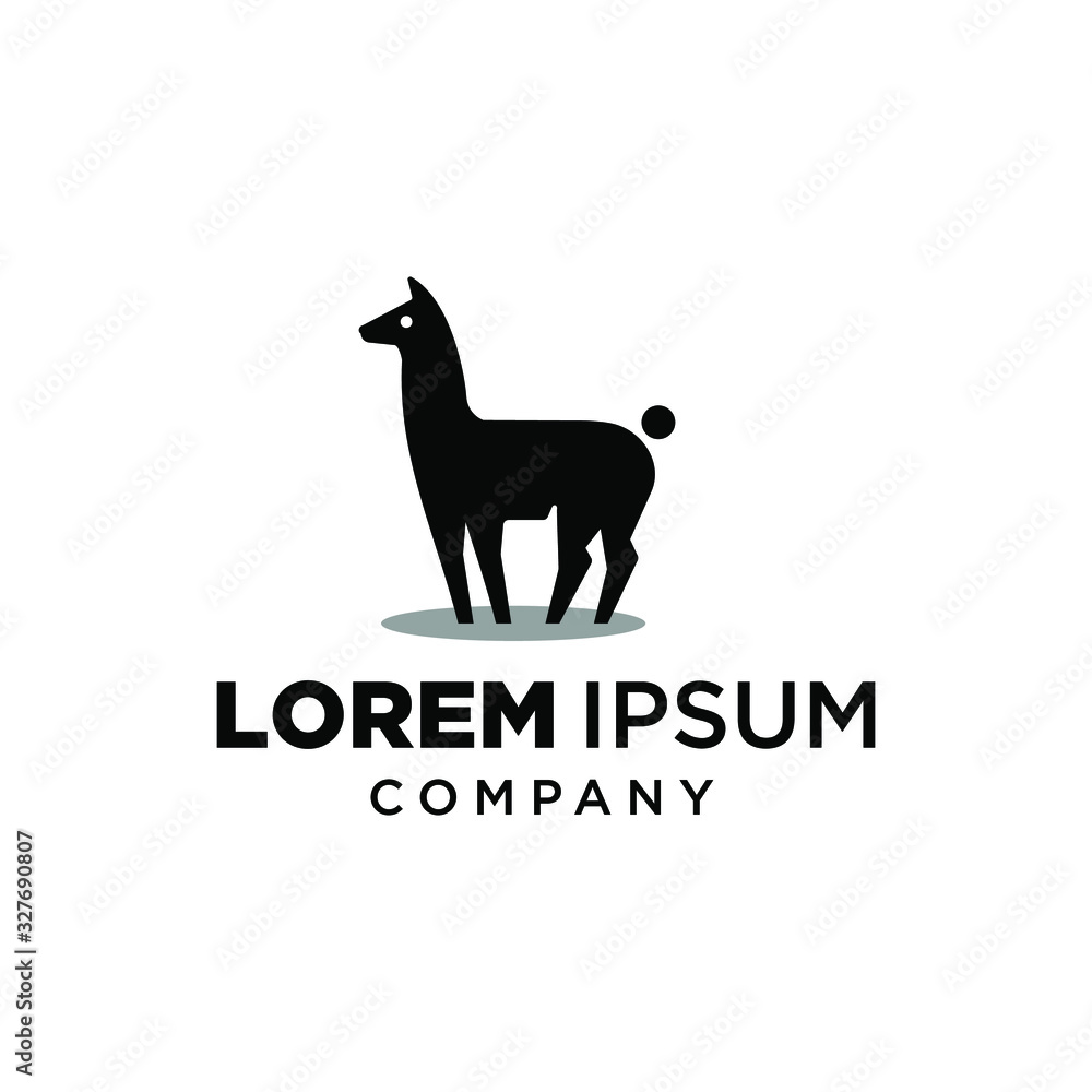 alpaca logo modern llama pinata icon character design