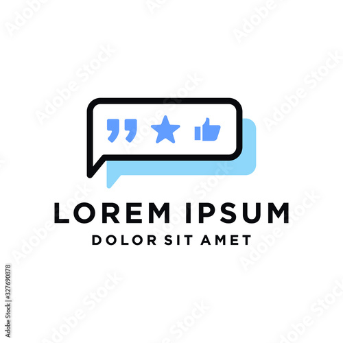  chat app and review icon logo design