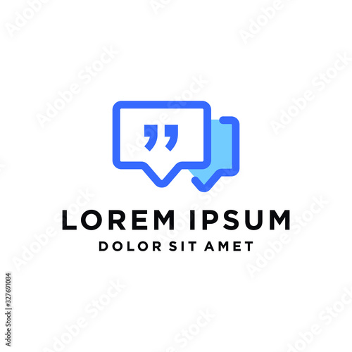  chat app and review icon logo design