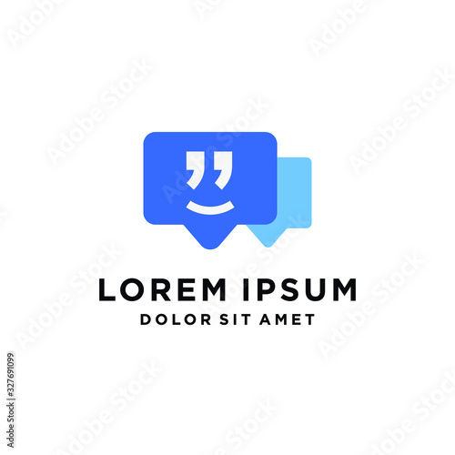  chat app and review icon logo design