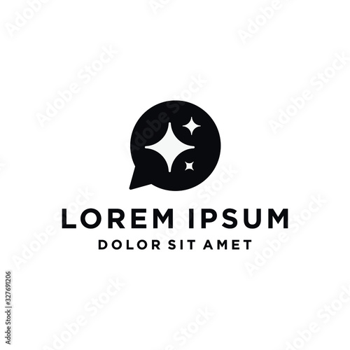  chat app and review icon logo design