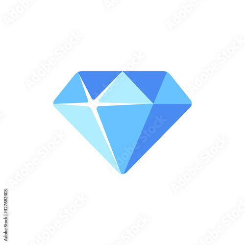 Blue diamond flat icon. Slot machine symbol.