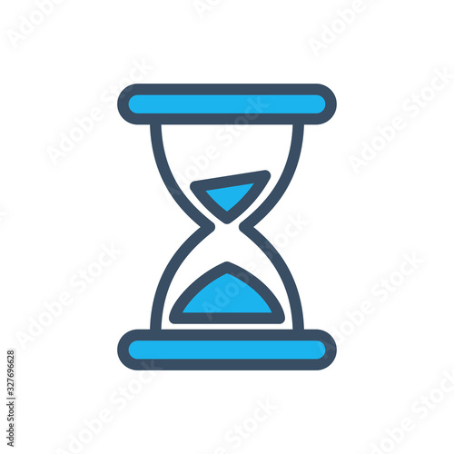 Hourglass icon filled outline style