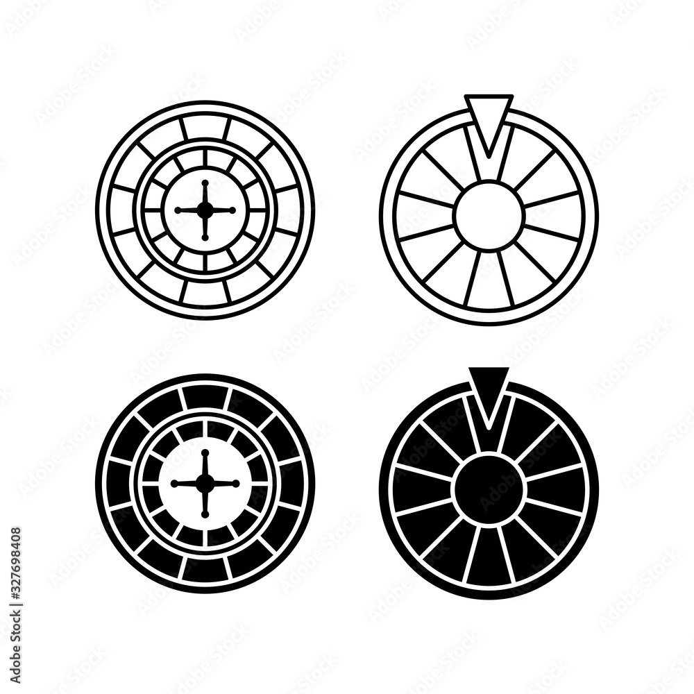 Roulette casino icon vector design templates Roulette casino icon vector design templates