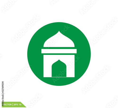 Muslim prayer icon vector logo design template