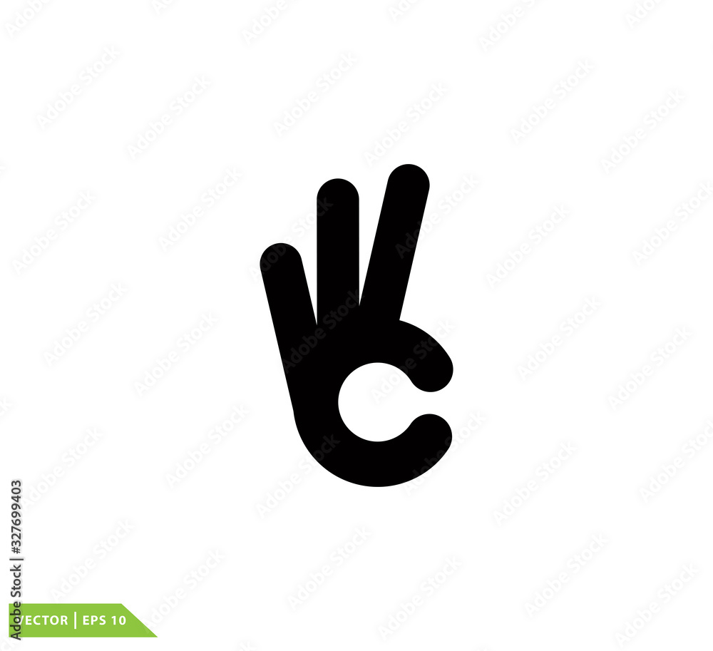 Okay hand icon vector logo design template Okay hand icon vector logo design template