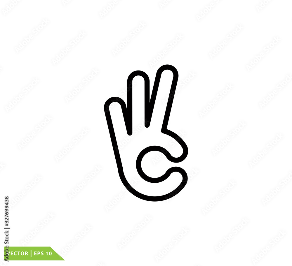 Okay hand icon vector logo design template Okay hand icon vector logo design template