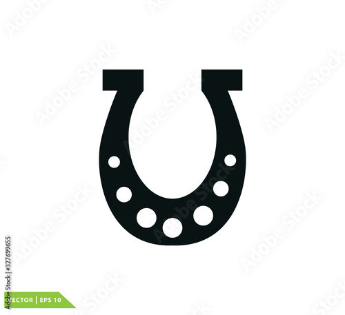 Horseshoe icon vector logo design template