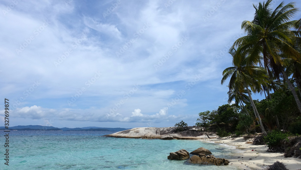 Anambas Islands Indonesia - beach scenery with palm trees