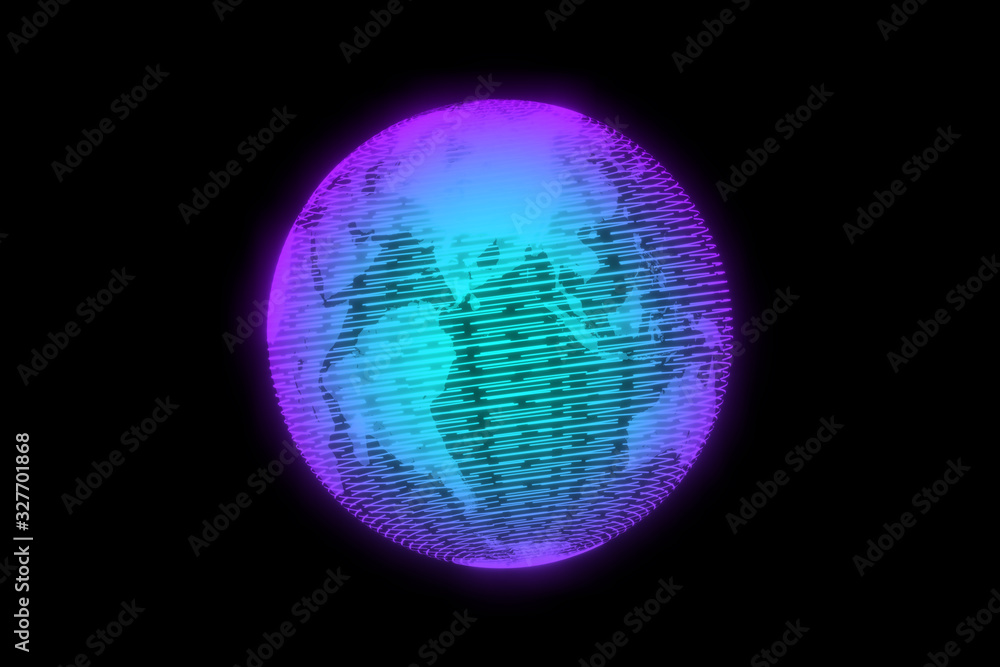 3d rendering illustration digital world hologram technology concept. Hologram of earth map isolated on black background . Digital globe blue futuristic color with light rays sci-fi . 3d rendering illustration digital world hologram technology concept. Hologram of earth map isolated on black background . Digital globe blue futuristic color with light rays sci-fi .
