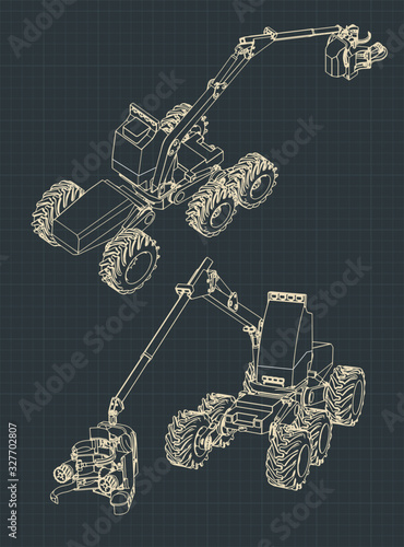Forest harvester machine