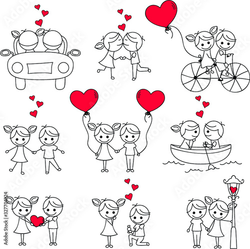 Stick Couple Vector for Wedding valentine and other occasion