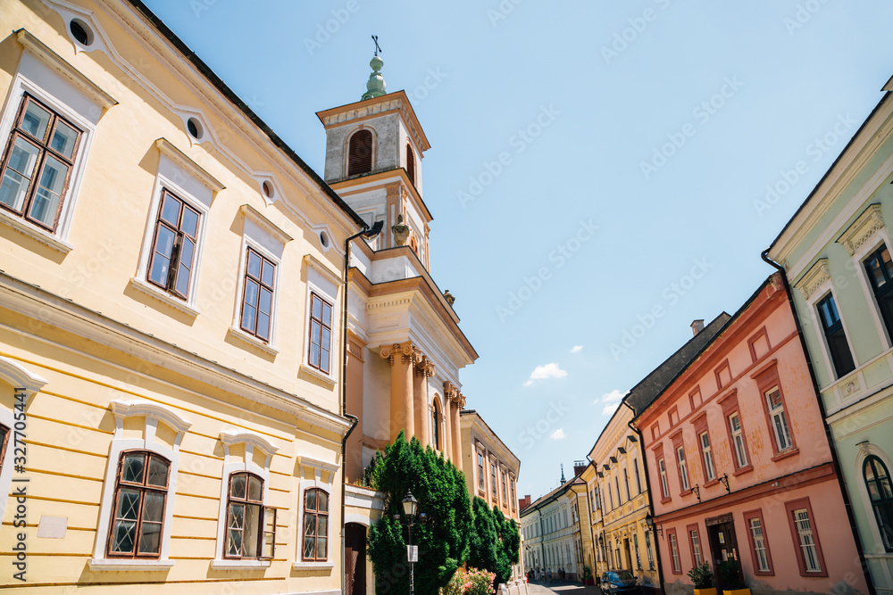 Castle district colorful buildings in Veszprem, Hungary