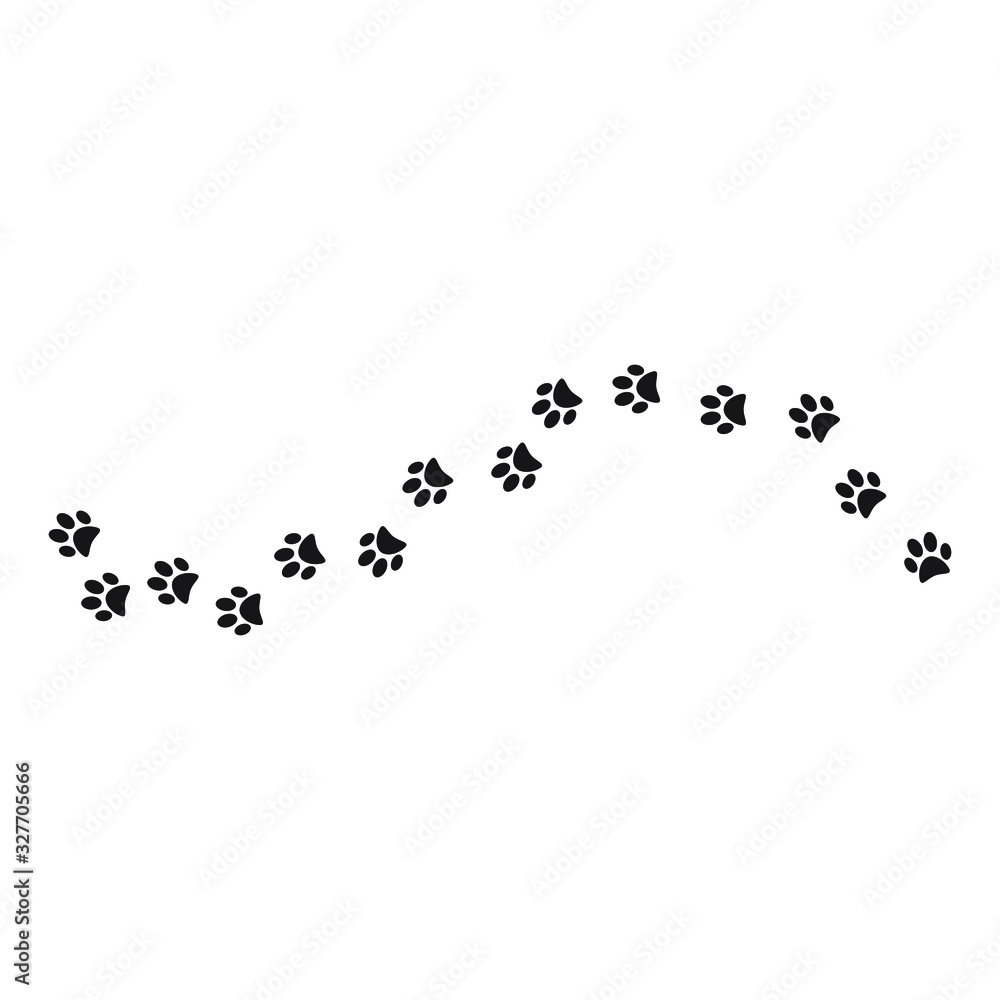 Paw print trail on white background. vector illustration Paw print trail on white background. vector illustration