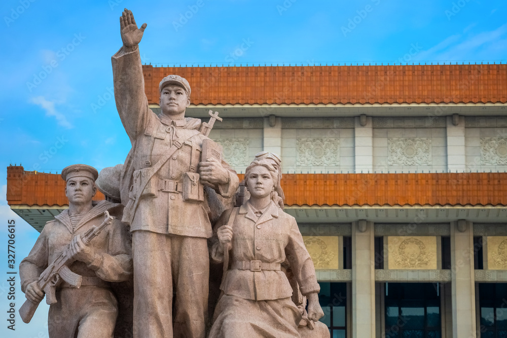 Fototapeta premium Monument's of people at Memorial Hall of Chairman Mao in Beijing, China