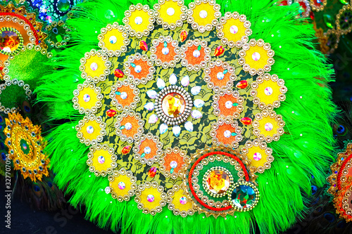 Close view of a beautiful colorful carnival season detail.