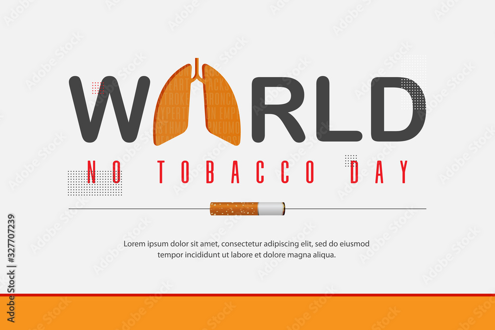 May 31st World No Tobacco Day poster. Cigarette poisoning concept. Stop smoking awareness