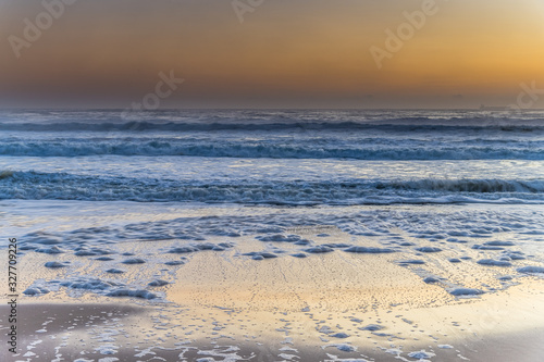 Sunrise Seascape and Sea Foam