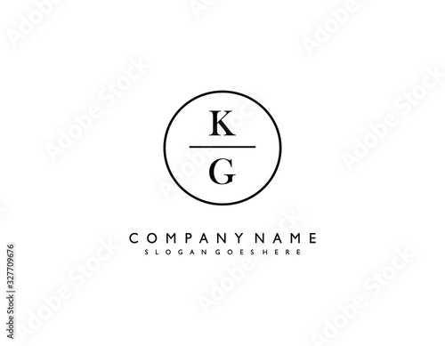 KG initial letter elegant handwriting logo collection