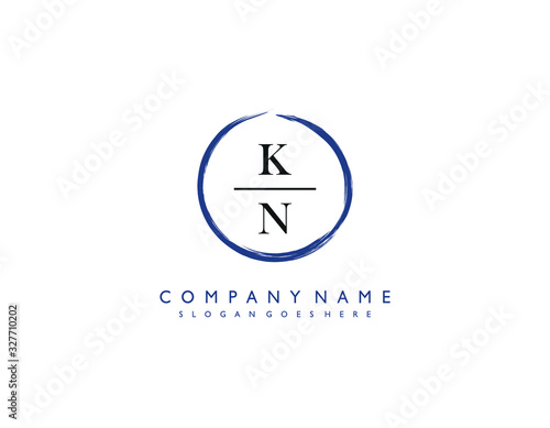 KN initial letter elegant handwriting logo collection