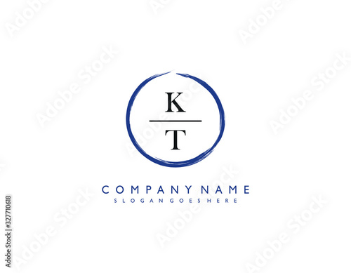 KT initial letter elegant handwriting logo collection