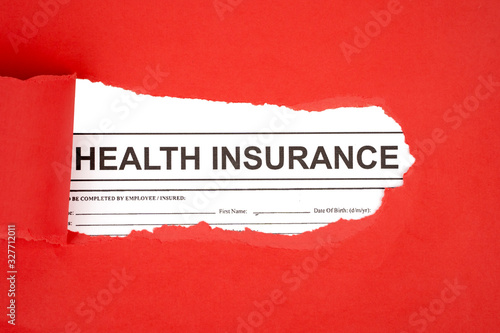 Closeup of Health Insurance text from a document