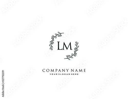 LM initial letter elegant handwriting logo collection