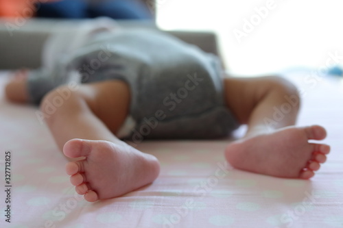 cute little baby newborn barefoot