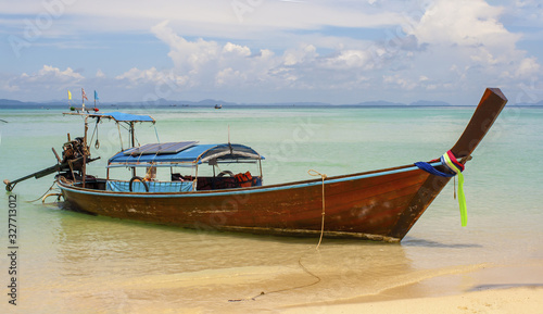 Taxi Boat on a Phi Phi Island Beach