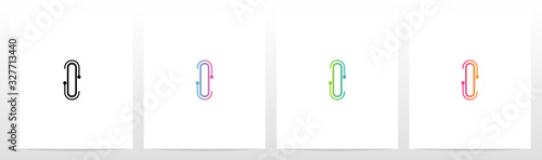 Dots With Lines On The Outside Of Letter Logo I