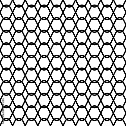 Line Abstract net curve seamless pattern with black color in white background.