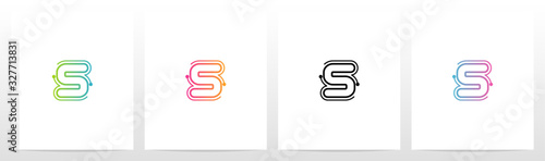 Dots With Lines On The Outside Of Letter Logo S