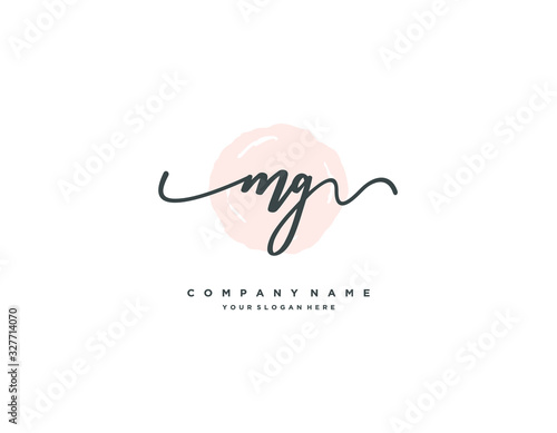 MG initial letter elegant handwriting logo collection