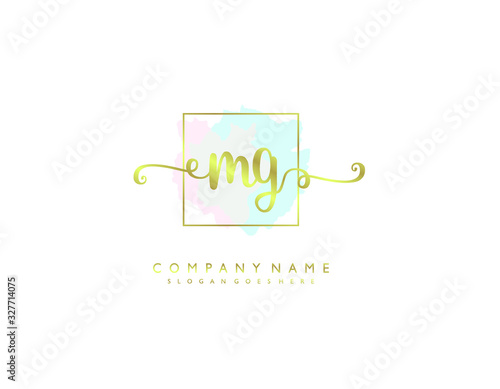 MG initial letter elegant handwriting logo collection