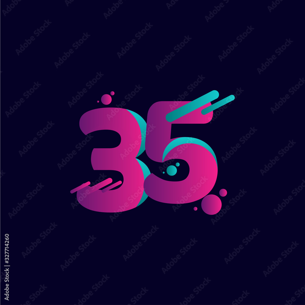 35 Years Anniversary Celebration Gradient Purple Number Vector Template Design Illustration 35 Years Anniversary Celebration Gradient Purple Number Vector Template Design Illustration