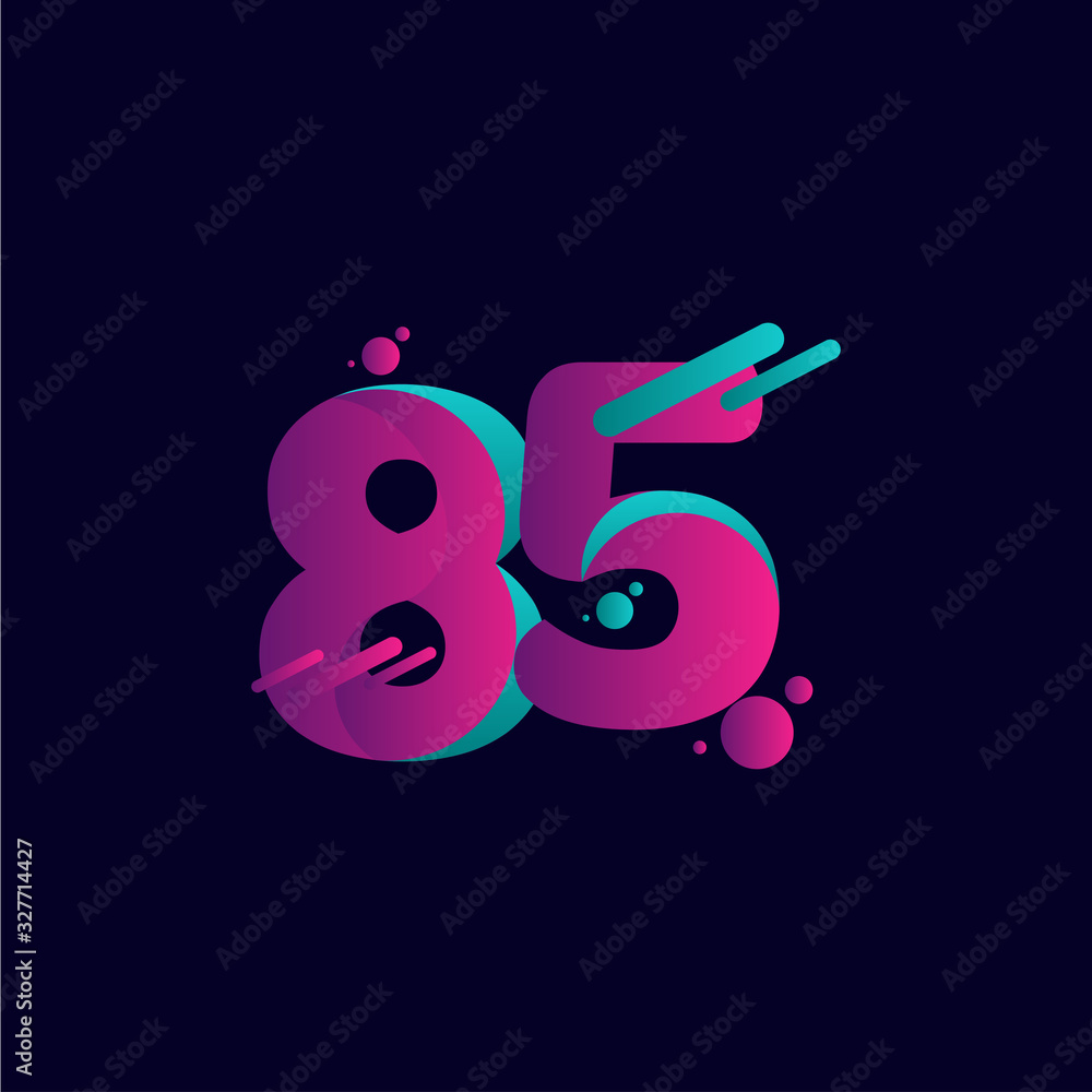 85 Years Anniversary Celebration Gradient Purple Number Vector Template Design Illustration 85 Years Anniversary Celebration Gradient Purple Number Vector Template Design Illustration
