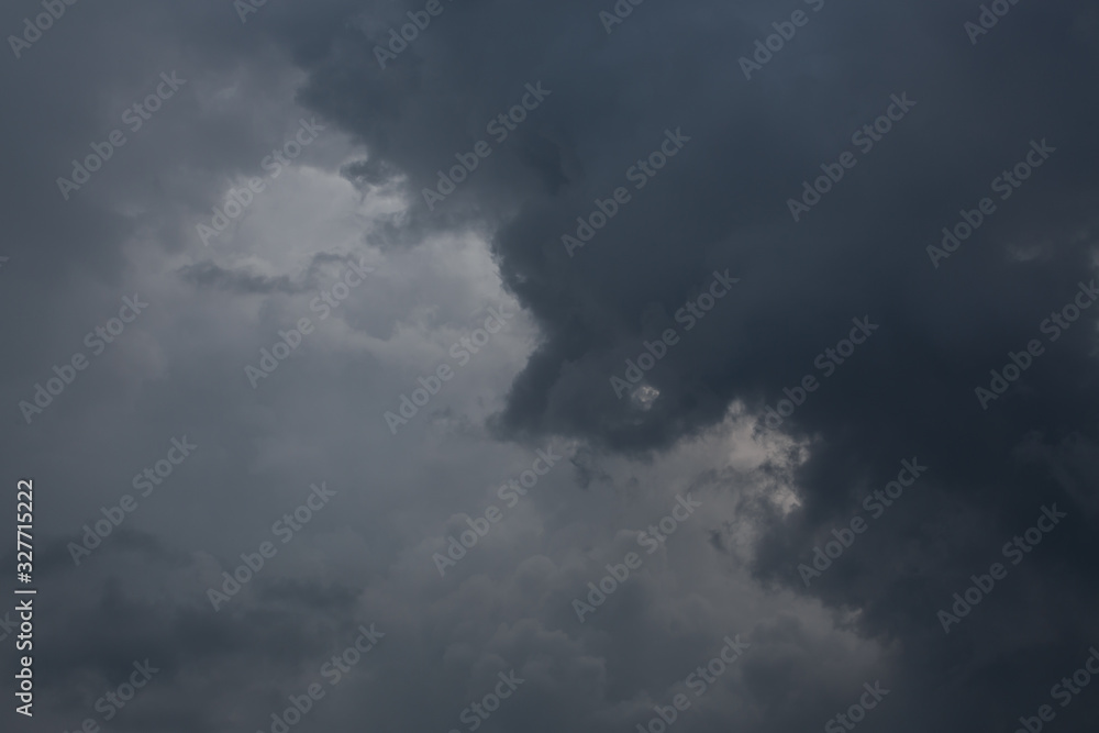 heavy storm cloud on dramatic moody dark sky