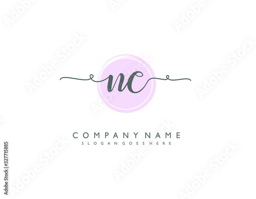 N initial letter elegant handwriting logo collection