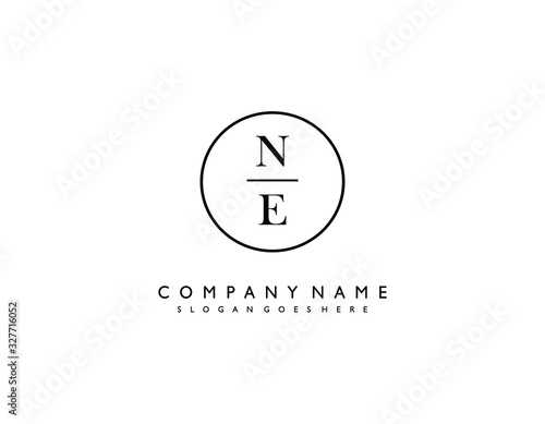 NE initial letter elegant handwriting logo collection