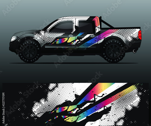 truck decal graphic wrap vector, abstract background