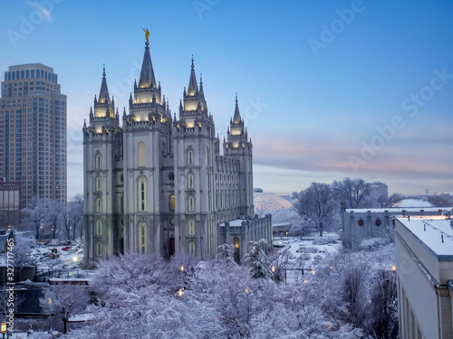 Billede på lærred Salt Lake City Temple at sunrise