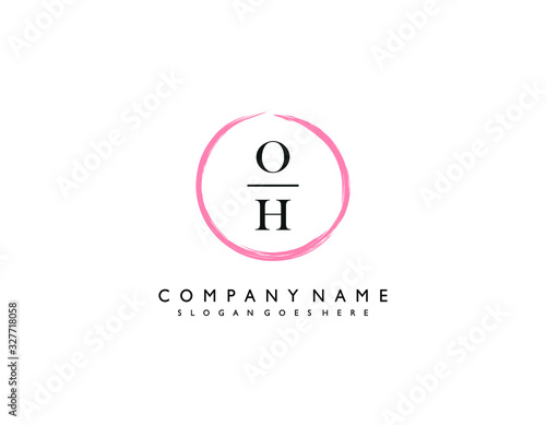 OH initial letter elegant handwriting logo collection