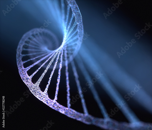 Foto 3D illustration of DNA made by molecules called nucleotides