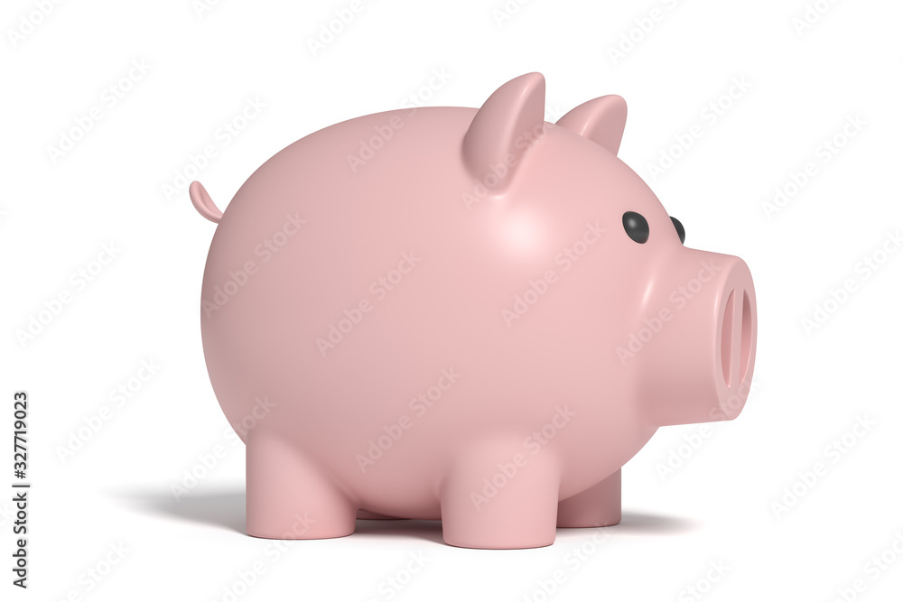 Piggy bank isolated on white background. saving money. 3d rendering Piggy bank isolated on white background. saving money. 3d rendering