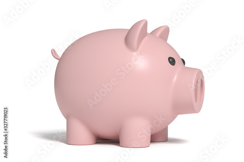 Piggy bank isolated on white background. saving money. 3d rendering