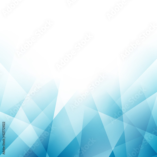 Light blue abstract background with geometric fractal shapes. Modern gradient blue vector illustration.