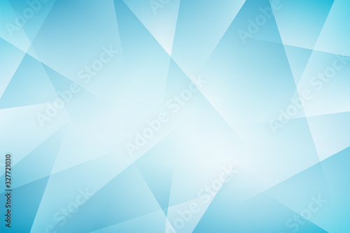 Light blue abstract background with geometric fractal shapes. Modern gradient blue vector illustration.