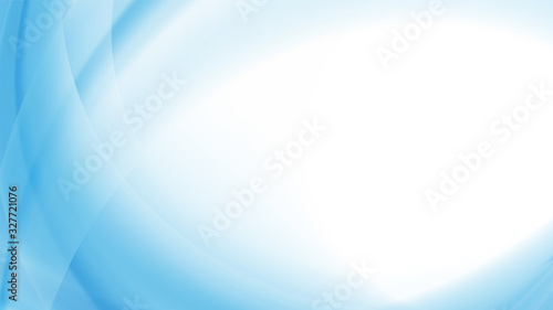 Abstract light blue background with smooth curves. Soft blue wavy backdrop. Vector illustration.