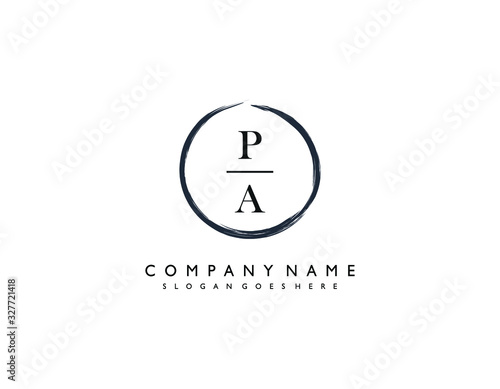 PA initial letter elegant handwriting logo collection